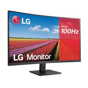 LG 32MR50C-B – Monitor Curvo 32″, Panel VA FHD 1920×1080 16:9 1500R, 100 Hz, AMD FreeSync Premium, Super Resolution+, 2× HDMI, Clase E, Negro