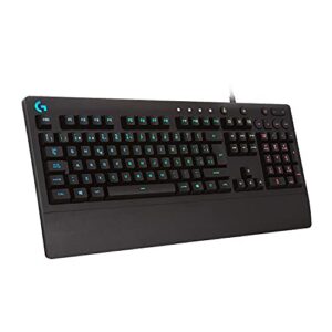 Logitech G G213 Prodigy Teclado Gaming, RGB LIGHTSYNC, Teclas retroiluminadas, Resistente a Salpicaduras, Teclas Personalizables, Controles Multimedia Dedicados, Disposición QWERTY ES – Negro