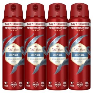 Old Spice Deep Sea Desodorante Spray para Hombre Sin Aluminio, 4x150ml