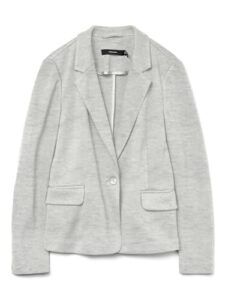 Vero Moda Vmjulia Ls Blazer Dnm Noos, Chaqueta Mujer, Grey, 36